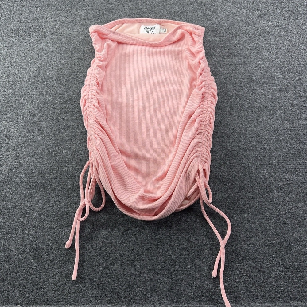 Princess Polly Tube Top Women's Pink Ribbed Size 2 *